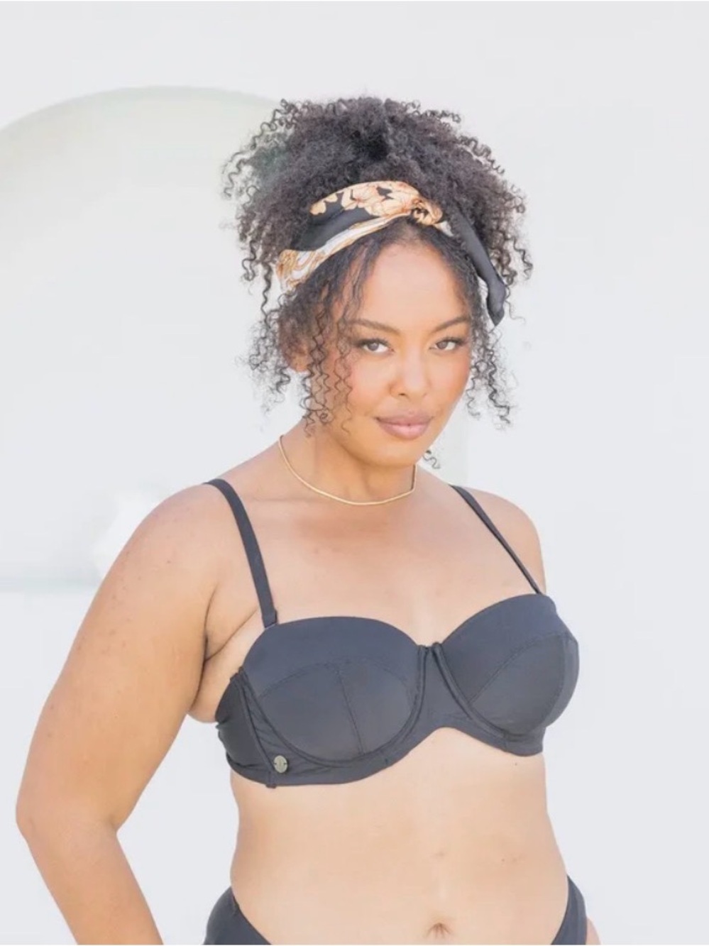 Lilly Pulitzer Black Underwire Balconette Bikini Top with Adjustable Straps